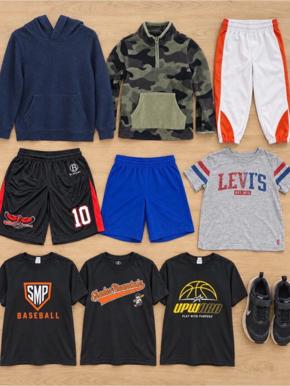 10 Pc Boys Clothing Shoe Bundle Size 5T 6 7 8 Nike Levi’s OshKosh Athletic